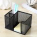 Axwhale Stationery Black Pen Holder, 2pcs Mesh Office Supplies Accessories Caddy with Sticky Notes Holder, Desk Organizer for Home, Office and School