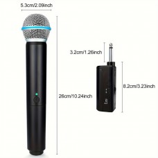Technologycat Microphones Dual Handheld Wireless Microphone System, Cordless with Rechargeable Receiver, 20H Battery Life, 30.48meter Range, Karaoke for Singing, Weddings, DJs, Parties, Speeches