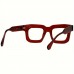 Heartiger Eyeglasses Red Square Acetate Full Rim Glasses for Running - Fashionable Decorative Eyewear