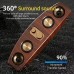 Notecat Wireless speakers Elegant Wood Grain Portable Wireless Speaker with Enhanced Bass, Sleek 3D Surround Sound - Rechargeable via USB/Battery, Ideal for Parties & Gifts