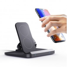 Jellytiger Wireless chargers Standard 3-in-1 Fast Wireless Charger for Smartphones and for iWatch - TWS Portable Wireless Charging Stand with Three Positions, Simultaneous Charging for Two Qi-Enabled Devices, Ideal Christmas and Halloween Gift