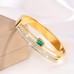 Chicat Bracelets Delicate And Fashionable Stainless Steel Double Row Green Synthetic Zirconia Bracelet Is Suitable for Sending Girlfriend During The Holiday Season