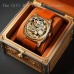 Mytheart Watches Men's Golden Orange Hollow Automatic Mechanical Watch