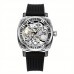 Hotcity Watches A Vintage Silvery Men's Watch With A Golden Hollow Automatic Mechanical Movement