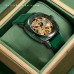 Chicat Watches Elegant Women's Black & Green Luminous Mechanical Watch with Silicone Strap - Casual Style, Automatic Movement