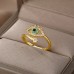 Mytheart Jewelry rings Copper Ring, Inlaid Synthetic Zircon Eye Open Ring For Men Women, Devil's Eye Ring, Fashion Trendy Versatile Finger Ring