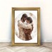 Lifehoney Picture Frames Vintage Golden Frame Jesus embraces a believer For Living Room Home Walls Decoration With 29.97cm x 39.88cm