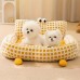 Anglecity Pet cushions Plaid Patterned Cotton Dog , Removable Washable Pet for Small Dogs, Soft Winter Warmth with Polyester Fiber Filling, Square Shape - Yellow