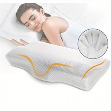Dearforest Pillows Orthopedic Cervical Cushion for Improved Sleep Posture, Contoured Memory Foam Neck Support for Side, Back, Stomach Sleepers, Uncharged Polyester Fiber, Ergonomic Design for Pain Relief, Compatible with RVs and Travel Use