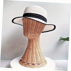 Snowcat Hat stands Handcrafted Rattan , Rustic Chic Wicker Mannequin Display, Durable Weaving with Stable Base, Versatile for Home Salon - Unisex-Adult Accessory Holder