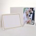 Maystar Paper photo frames 70 Pcs Modern Log Frame Photo Holders - Horizontal Oblong Tabletop Picture Frames for 4x6 or 5x7 Photos, Golden Foil Accent, Ideal for Wedding, Graduation, Halloween - White