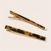 Roompyramid Bobby pins Elegant 5pcs Tortoiseshell Hair Clip Set - Vintage Leopard Print, Rectangular Barrettes for Women and Girls, Hairpin, Casual
