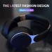 Amblecat Headphones Foldable Wireless Headset with Condenser Mic, Noise-Canceling Voice Call Push Button Volume Control, Lightweight Plastic Earphones for Travel, Work, Gaming, Compatible 