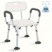 Snowcat Shower seats  Adjustable Shower Chair with Back Support & Padded Handles - 158.76 KG Capacity, Height-Adjustable, Non-Slip Feet, Easy Clean Plastic & Aluminum Alloy - Ideal for Seniors, Elderly, Disabled, Shower Seat