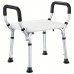 Anglecity Shower seats  Adjustable Height Shower Chair with Armrests - Sturdy Bath Stool for Seniors, Pregnant Women, Disabled - Tool-Free Assembly, Non-Slip Foot Pads, Maximum Load 150Kg, Comfortable Seating for Safe Bathing