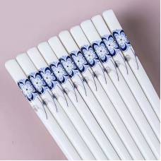 Jellytiger Chopsticks Elegant 5-Pair Set of Ceramic Chopsticks - Anti-Mildew, Slip-Resistant & High-Temperature Safe for Home and Restaurant Use