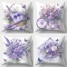 Jellycoco Cushions The flower theme cleverly incorporates roses, lavender and other elements, and the color is mainly purple. The material is made of soft and comfortable fabric with delicate touch 4pcs