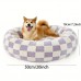 Aprilife Pet cushions Cozy Plaid Dog Bed - Round, Calming Pet Nest with Shaggy Jacquard & Non-Slip Bottom for Small to Large Dogs