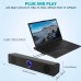 Fruitwhale Personal stereos USB-Powered Desktop Speaker, 12.4" Slim Stereo Sound Bar with 3.5mm Jack and Volume Control, 2.0 Surround Sound for PC, Laptop, Smartphone, Tablet, Gaming Console - High-Quality Audio, Button Control