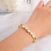 Besthing Bracelets bracelet inlaid with shell hearts- suitable for occasions such as Valentine's Day, Mother's Day, birthdays, anniversaries, etc. - Golden, round, open design