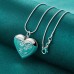 Owlland Lockets Elegant 925 Silver Plated Heart Locket Necklace, Floral Engraving, Unisex Photo Holder Pendant, Copper Crafted, Luxury Fashion Jewelry for Daily Wear & Gifting, Christmas Suitable
