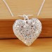 Koala bear Lockets Exquisite 925 Silvery-Plated Heart Pendant Necklace, Sexy Hollowed Out Floral Design, for Women Man Fashion Perfect Wedding Party Accessory, Christmas Gift Idea