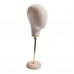 Aospenice Hat stands Unisex-Adult Adjustable Linen Wig Display Mannequin Head with Wooden Base and Metal Stand for Hats and Hairpieces