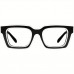 Sealcat Eyeglasses Chic Rectangular Frame Glasses for Women, Acetate Fiber Material, Integrated Nose Support, Interchangeable Acrylic Lenses, Includes Glasses