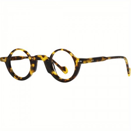 Gallop Tiger Eyeglasses Classic Retro Acetate Tortoiseshell Round Frame Glasses - Full Rim Eyewear for Running, Decorative Non-Prescription Glasse