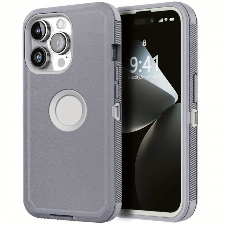 Sharkite Covers for smartphones Protective Case Compatible With iPhone 15 Pro Max 5G Heavy Duty Shockproof Rugged Protective 3-Layers Phone Cover Gray Sharkite Covers for smartphones Protective Case Compatible With iPhone 15 Pro Max 5G Heavy Duty Shockproof Rugged Protective 3-Layers Phone Cover Gray