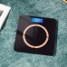 Cloud Pomelo Scales Sleek Black & Rose Golden Digital Body Scale with Tempered Glass - Battery-Powered, Modern Square Design for Home Health Monitoring, No Batteries Included