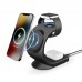 catdove 3-in-1 Magnetic Charging Station - 15W Wireless Dock for iPhone (16/15/14/13/12), for Airpods & for iWatch Series, Efficient Multi-Device Fast Charge, Hassle-Free Setup with Desktop Stand, Stylish Design for Any Decor