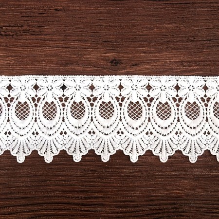 Superchoiece Lace 15 Yards White Lace Trim, 7.5cm Width, Water-Soluble Embroidered Hollow-Out Floral Edge for Cuffs, Clothing, Curtains - Fabric Material Superchoiece Lace 15 Yards White Lace Trim, 7.5cm Width, Water-Soluble Embroidered Hollow-Out Floral Edge for Cuffs, Clothing, Curtains - Fabric Material