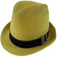 ANGLEGOOSE Hats Natural Black Straw Trilby Fedora Hat Small Brim Style Costume Party Dance Halloween Fancy Dress