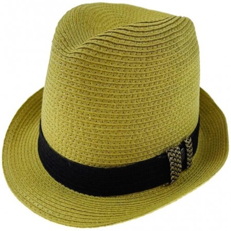 ANGLEGOOSE Hats Natural Black Straw Trilby Fedora Hat Small Brim Style Costume Party Dance Halloween Fancy Dress