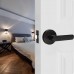 HISHARK Door handles of metal 4 Pack Metal Passage Door Lever Set - Interior Keyless Round Non-Locking Handles for Hallway and Closet