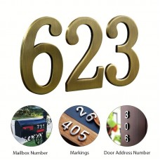 Suntree Metal house numbers 6.99cm 0-9 Bronze Color Metal Self Adhesive Mailbox Numbers,, Door Address Numbers Stickers For Apartment, House, Room, Office, Cars, Trucks, Bronze Plating Process Number Sign