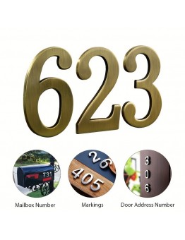 Suntree Metal house numbers 6.99cm 0-9 Bronze Color Metal Self Adhesive Mailbox Numbers,, Door Address Numbers Stickers For Apartment, House, Room, Office, Cars, Trucks, Bronze Plating Process Number Sign
