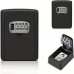 Ourcity Metal lock boxes 4-Digit Waterproof Wall-Mounted Key Safe - Secure & Spacious Metal Lock Box for Home Keys, Easy Install, Black