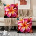 Lifegulf Cushions 2pcs Short Plush Polyester Tropical Plumeria Throw Pillow Covers, Zippered, Machine Washable, Contemporary Style, for Sofa, Living Room, Outdoor Decor