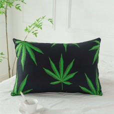 Mangobaby Pillows Green Leaf Pattern Pillow, Standard Style, Polyester Cover and Fill, Zipper Closure, Machine Washable, All-Season Multipurpose Decorative Throw Pillow for Bed 2pcs