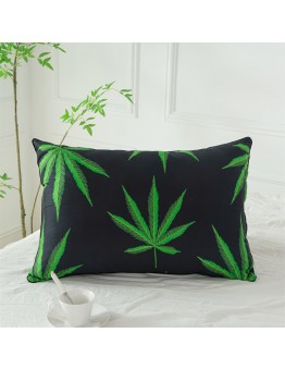 Mangobaby Pillows Green Leaf Pattern Pillow, Standard Style, Polyester Cover and Fill, Zipper Closure, Machine Washable, All-Season Multipurpose Decorative Throw Pillow for Bed 2pcs
