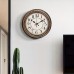 Arcabelf Clocks Vintage Bronze 29.97cm Silent Wall Clock - Rustic Decorative, Non-Ticking, Battery Operated for Kitchen, Living Room, Home Office