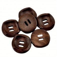 Shellife Buttons 30mm Round Brown Wooden Buttons for DIY Sewing, Knitting & Crafts - Durable & Stylish for Coats, Shirts, Crochet Projects & Scrapbooking 30pcs 