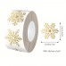 Futuregulf Stickers Golden Foil Snowflake Stickers Roll, Transparent PVC Self-Adhesive Decorative Seals for Christmas, Holiday Home Decor, Window Clings, Notebook, Phone Case 100pcs 