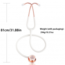 Whitelf Stethoscopes Professional Double Head Stethoscope Professional Cardiology Stethoscope Medical Equipment Equipo Medico Doctor Nurse Stethoscope White Gold-plated Stethoscope