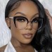 Shelldaer Eyeglasses Chic Cat Eye Half-Frame Clear Lens Glasses for Women - Anti-Blue Light, Fashionable  