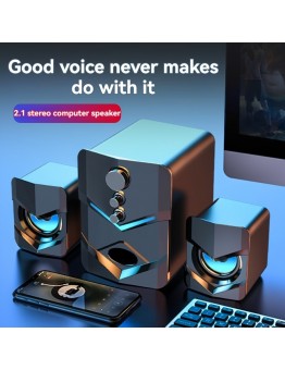 Rabbitiger Personal stereos Mini Portable Computer Speakers, Computer Sounder Speaker USB Powered 3.5mm Aux-in Connection Stereo Audio Multimedia Desktop Stereo Speaker 3-inch Bass Speaker