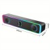 Rabbitiger Wireless speakers Computer Speakers - USB Powered Wired Stereo Sound Bar, Dual Speaker 2. 0 Channel, Non-Water Resistant Desktop Speakers for PC, Laptop with LED Lights, Wall/Tabletop Mountable