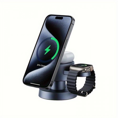 Bananashark Wireless chargers 15W Fast Charger Magnetic 4-In-1 Wireless Charger Nightstand Preferred Fast Charge Mobile Phone/Watch/Headphones at The Same Time